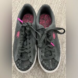 Black and Pink Puma Sneakers